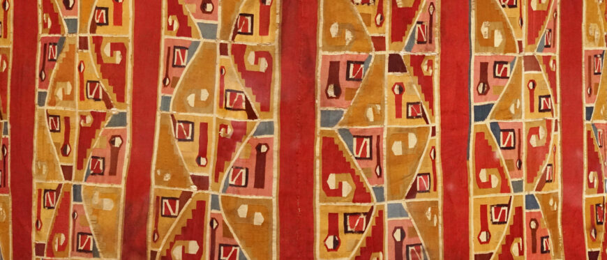 Tunic (Wari, Peru), c. 600–850 C.E., wool, cotton (interlocked tapestry weave), 109.9 × 118.1 cm (Museum of Art, Rhode Island School of Design)